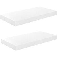 Berkfield Home Floating Wall Shelves 2 pcs High Gloss White 50x23x3.8 cm MDF