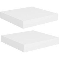 Berkfield Home Floating Wall Shelves 2 pcs White 23x23.5x3.8 cm MDF