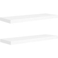 Berkfield Home Floating Wall Shelves 2 pcs White 80x23.5x3.8 cm MDF