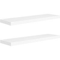 Berkfield Home Floating Wall Shelves 2 pcs White 90x23.5x3.8 cm MDF