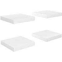 Berkfield Home Floating Wall Shelves 4 pcs High Gloss White 23x23.5x3.8 cm MDF