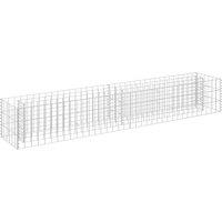 Berkfield Home Gabion Raised Bed Galvanised Steel 180x30x30 cm in Silver | Size: 180 x 30 x 30 cm