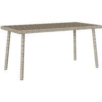 Berkfield Home Garden Coffee Table Rectangular Light Grey 80x40x37 cm Poly Rattan | Size: 80 x 40 x 37 cm