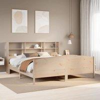 Berkfield Home Bookcase Bed without Mattress 180x200 cm Super King Solid Wood Pine in Light Tan