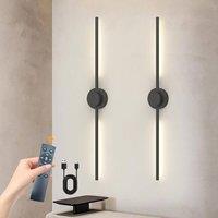 Garwarm Rechargeable LED Wall Sconce Lights Dimmable 3 Colors with Remote in Black