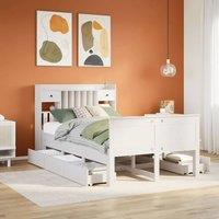 Berkfield Home Bookcase Bed without Mattress White 135x190 cm Double Solid Wood Pine