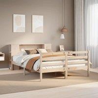 Berkfield Home Bookcase Bed without Mattress 120x200 cm Solid Wood Pine in Light Tan | Size: Small Double