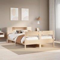 Berkfield Home Bookcase Bed without Mattress 120x190 cm Small Double Solid Wood Pine in Light Tan