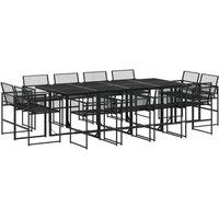 Berkfield Home 13 Piece Garden Dining Set Black Poly Rattan