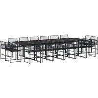 Berkfield Home 17 Piece Garden Dining Set Black Poly Rattan