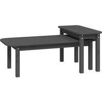 Berkfield Home 2 Piece Coffee Table Set Grey Solid Wood Pine