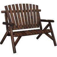 Berkfield Home 2-Seater Garden Bench 119x85x98 cm Solid Wood Spruce in Brown | Size: 119 x 85 x 98 cm