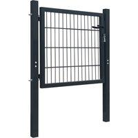 Berkfield Home 2D Fence Gate (Single) Anthracite Grey 106 x 130 cm