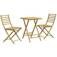 Berkfield Home 3 Piece Bistro Set Bamboo in Brown