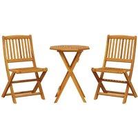 Berkfield Home 3 Piece Folding Bistro Set Solid Wood Acacia in Brown
