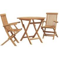 Berkfield Home 3 Piece Folding Garden Bistro Set Solid Wood Acacia in Beige