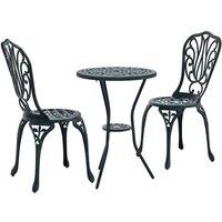 Berkfield Home 3-Piece Garden Bistro Set in Green Cast Aluminum