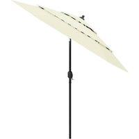 Berkfield Home 3-Tier Parasol with Aluminium Pole Sand 2.5 m in Beige