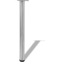 Berkfield Home 4 Height Adjustable Table Legs Brushed Nickel 710 mm in Silver