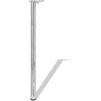 Berkfield Home 4 Height Adjustable Table Legs Chrome 1100 mm in Silver