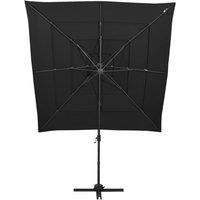 Berkfield Home 4-Tier Parasol with Aluminium Pole Black 250x250 cm