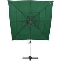 Berkfield Home 4-Tier Parasol with Aluminium Pole Green 250x250 cm