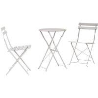 Berkfield Home 3-Piece Beige Steel Folding Bistro Set