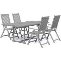 Berkfield Home 5 Piece Garden Dining Set Solid Wood Acacia in Grey