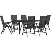 Berkfield Home 7 Piece Garden Dining Set Black Aluminium