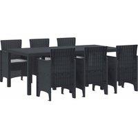 Berkfield Home 7 Piece Garden Dining Set with Cushions Anthracite Poly Rattan