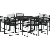 Berkfield Home 9 Piece Garden Dining Set Black Poly Rattan