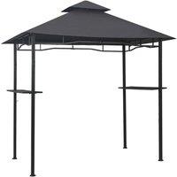 Berkfield Home BBQ Gazebo 240x150x255 cm Anthracite Steel in Black | Size: 240 x 150 x 255 cm