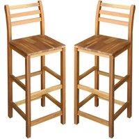 Berkfield Home Bar Chairs 2 pcs Solid Acacia Wood in Brown