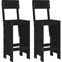 Berkfield Home Bar Stools 2 pcs Black 40x48.5x115.5 cm Solid Wood Pine