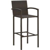 Berkfield Home Bar Stools 4 pcs Brown Poly Rattan