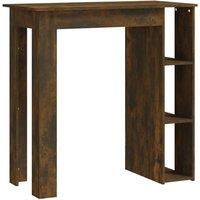 Berkfield Home Bar Table with Shelf Smoked Oak 102x50x103.5 cm Engineered Wood in Brown