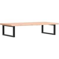 Berkfield Home Basin Shelf Wall Mounted Steel & Solid Wood Beech in Brown