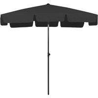 Berkfield Home Beach Umbrella Black 200x125 cm