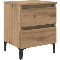 Berkfield Home Bed Cabinet Artisan Oak 40x35x50 cm Engineered Wood in Brown | Size: 40 x 35 x 50 cm