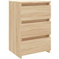 Berkfield Home Bed Cabinet Sonoma Oak 40x35x62.5 cm Engineered Wood in Brown