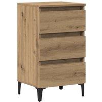 Berkfield Home Bed Cabinet with Metal Legs Artisan Oak 40x35x69 cm in Brown | Size: 40 x 35 x 69 cm