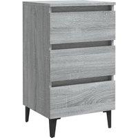 Berkfield Home Bed Cabinet with Metal Legs Grey Sonoma 40x35x69 cm | Size: 40 x 35 x 69 cm