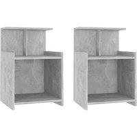 Berkfield Home Bed Cabinets 2 pcs Concrete Grey 40x35x60 cm Engineered Wood | Size: 40 x 35 x 60 cm