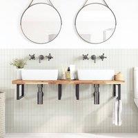 Berkfield Home Bathroom Vanity Top Untreated 160x50x4 cm Solid Wood Acacia in Brown | Size: 160 x 50 x 4 cm