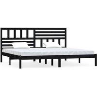 Berkfield Home Bed Frame Black Solid Wood Pine 200x200 cm