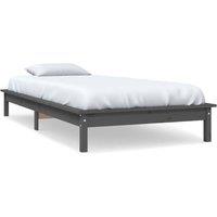 Berkfield Home Bed Frame Grey 90x190 cm Single Solid Wood Pine