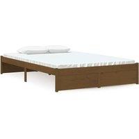 Berkfield Home Bed Frame Honey Brown Solid Wood 120x190 cm Small Double