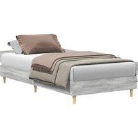 Berkfield Home Bed Frame No Mattress Grey Sonoma 75x190 cm Small Single Wood