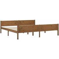 Berkfield Home Bed Frame Solid Pinewood Honey Brown 200x200 cm
