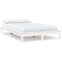 Berkfield Home Bed Frame White 120x200 cm Solid Wood Pine | Size: Small Double